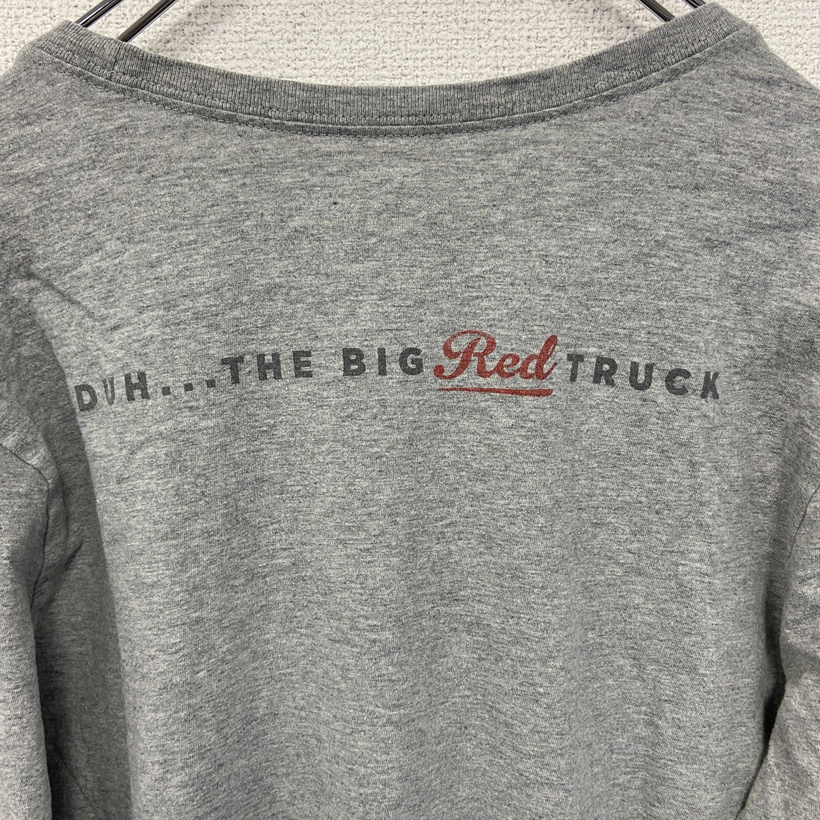 古着 used　NIKE ナイキ　長袖ワンポイントプリントTシャツ　クルーネック　グレー　灰色　Sサイズ