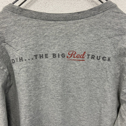 古着 used　NIKE ナイキ　長袖ワンポイントプリントTシャツ　クルーネック　グレー　灰色　Sサイズ