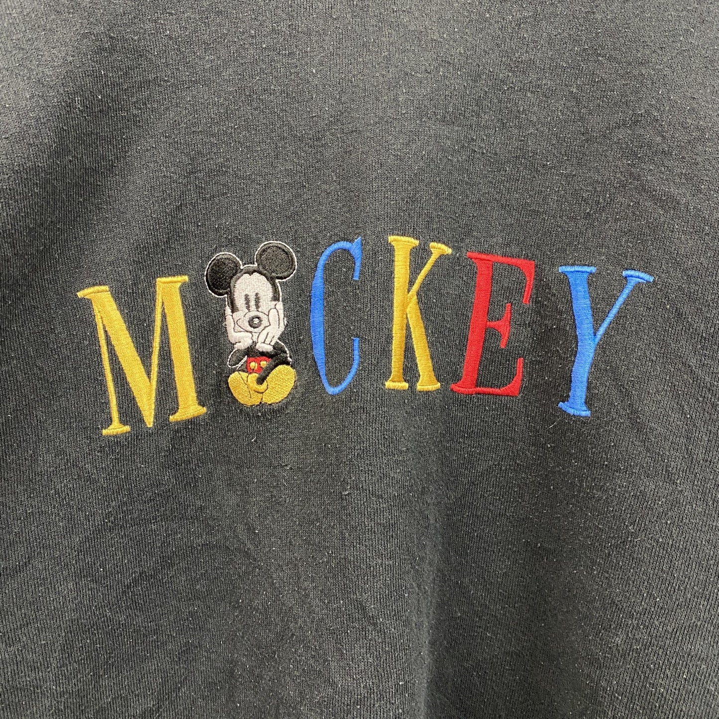 ～90s　Disney　ディズニー　ミッキーマウス　スウェット/トレーナー　ヴィンテージ　黒　ブラック　XLサイズ