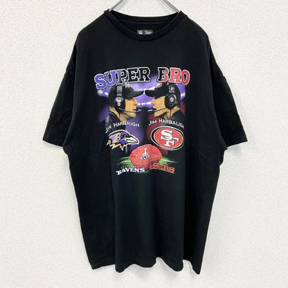 古着 used　NFL TEAM APPAREL　半袖クルーネックプリントTシャツ　アメフト　スポーツ　ブラック　XXLサイズ