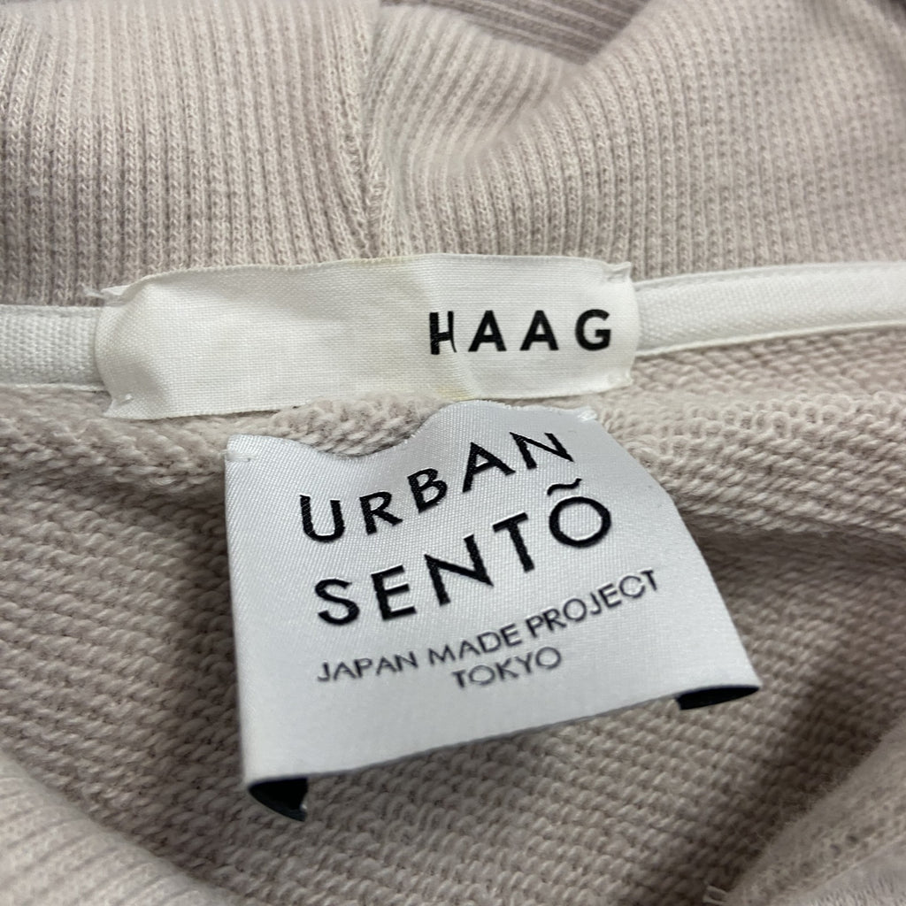 HAAG　ハーグ　URBAN SENTO　フルジップスウェットパーカー/フーディー　ラグランスリーブ　ライトベージュ　Mサイズ