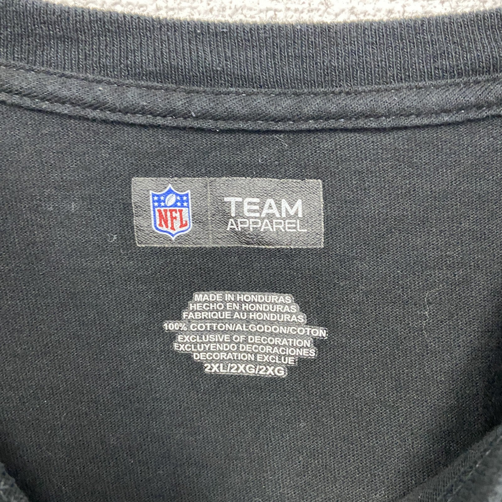 古着 used　NFL TEAM APPAREL　半袖クルーネックプリントTシャツ　アメフト　スポーツ　ブラック　XXLサイズ