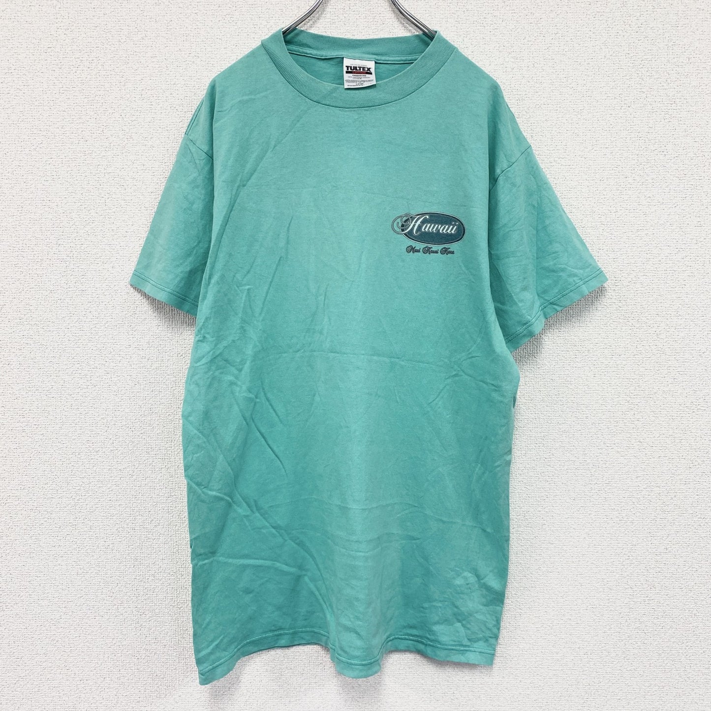 ～00s　TULTEX　タルテックス　半袖プリントTシャツ　ヴィンテージ　ターコイズブルー　Lサイズ