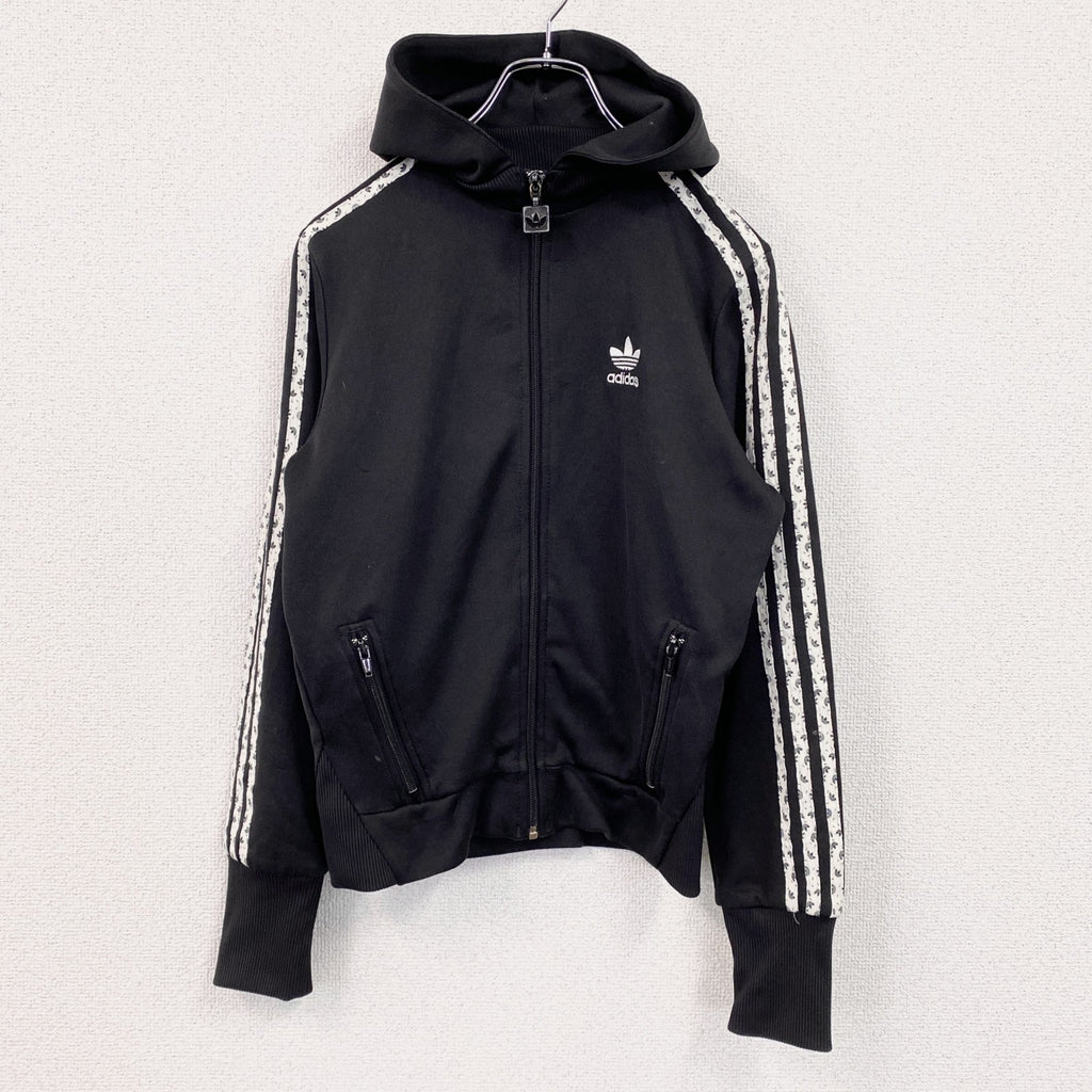 adidas　アディダス　フルジップジャージ　スウェットパーカー/フーディー　黒　ブラック　38サイズ