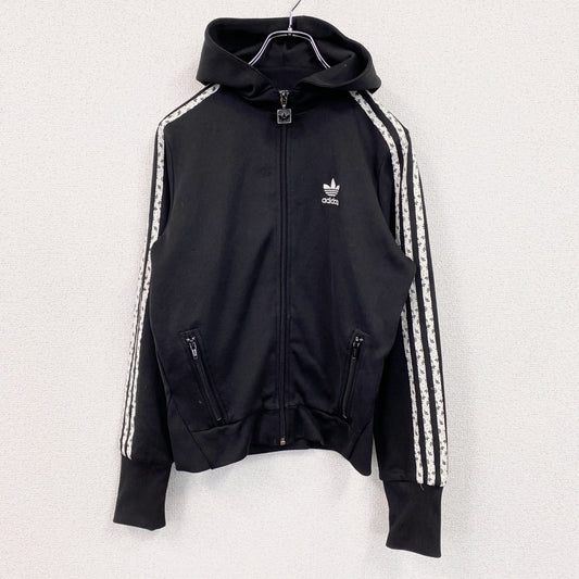 adidas　アディダス　フルジップジャージ　スウェットパーカー/フーディー　黒　ブラック　38サイズ