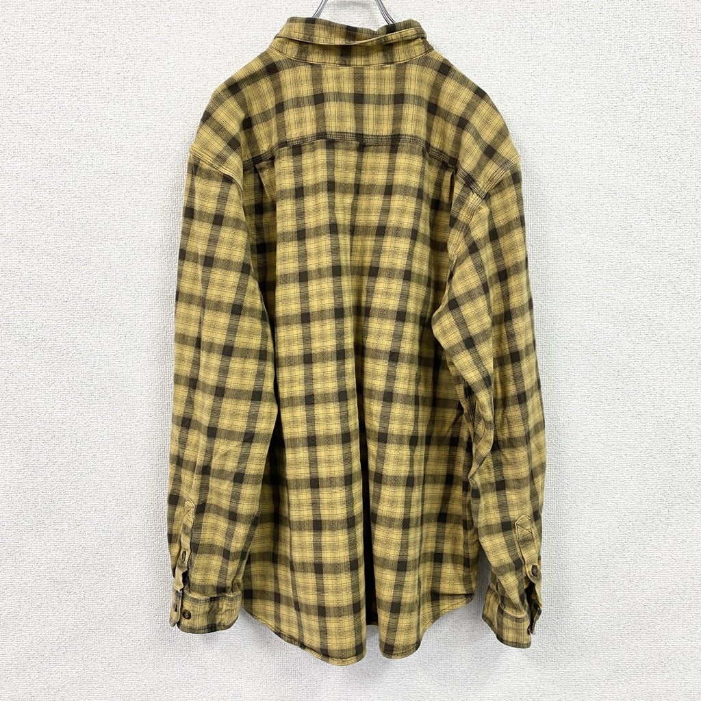 Carhartt　カーハート　長袖ネルシャツ　ボタンダウンシャツ　黄色　イエロー　XLサイズ
