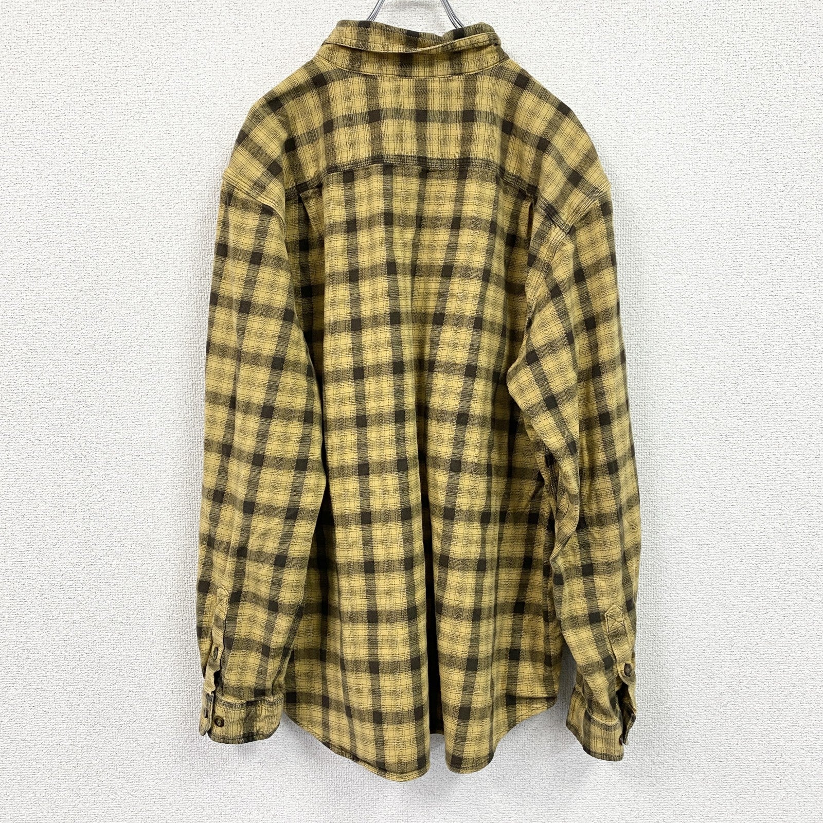 Carhartt　カーハート　長袖ネルシャツ　ボタンダウンシャツ　黄色　イエロー　XLサイズ
