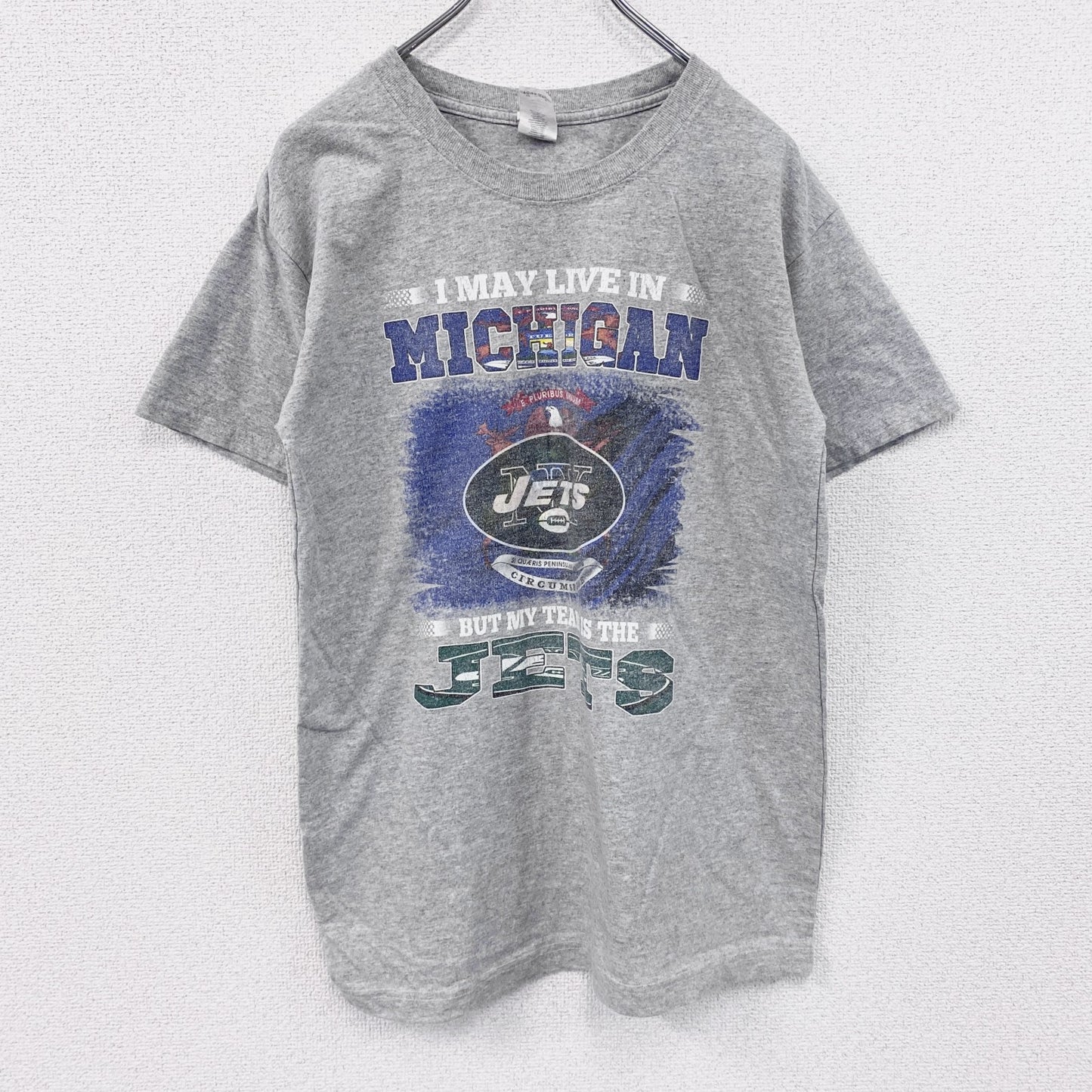 GILDAN　ギルダン　JETS　半袖プリントTシャツ　灰色　グレー　3XLサイズ