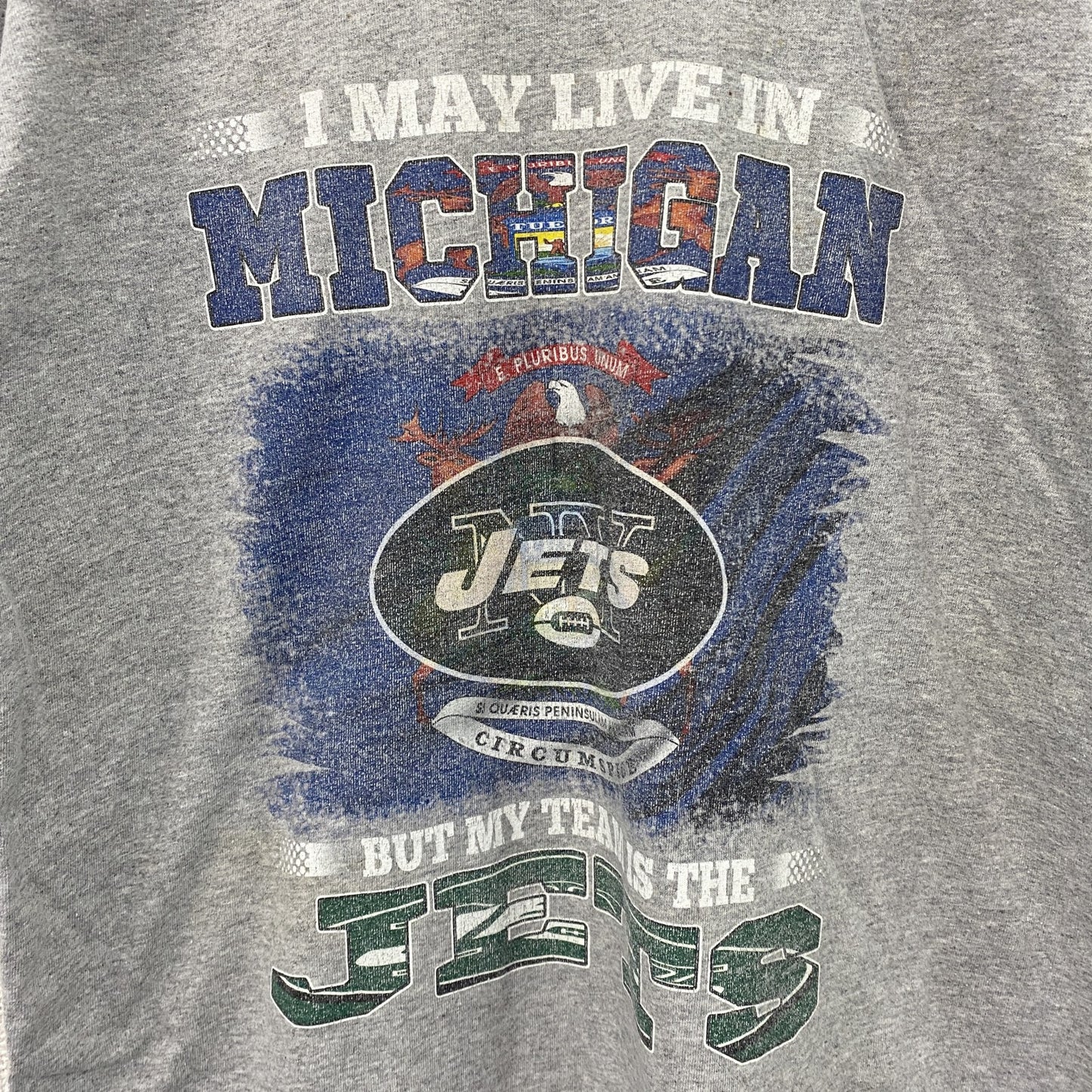 GILDAN　ギルダン　JETS　半袖プリントTシャツ　灰色　グレー　3XLサイズ
