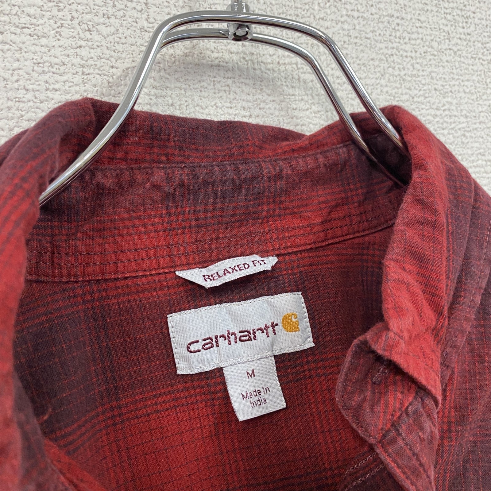Carhartt　カーハート　長袖ボタンダウンシャツ　チェックシャツ　赤　レッド　Mサイズ