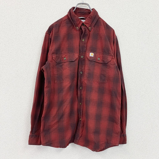 Carhartt　カーハート　長袖ボタンダウンシャツ　チェックシャツ　赤　レッド　Mサイズ