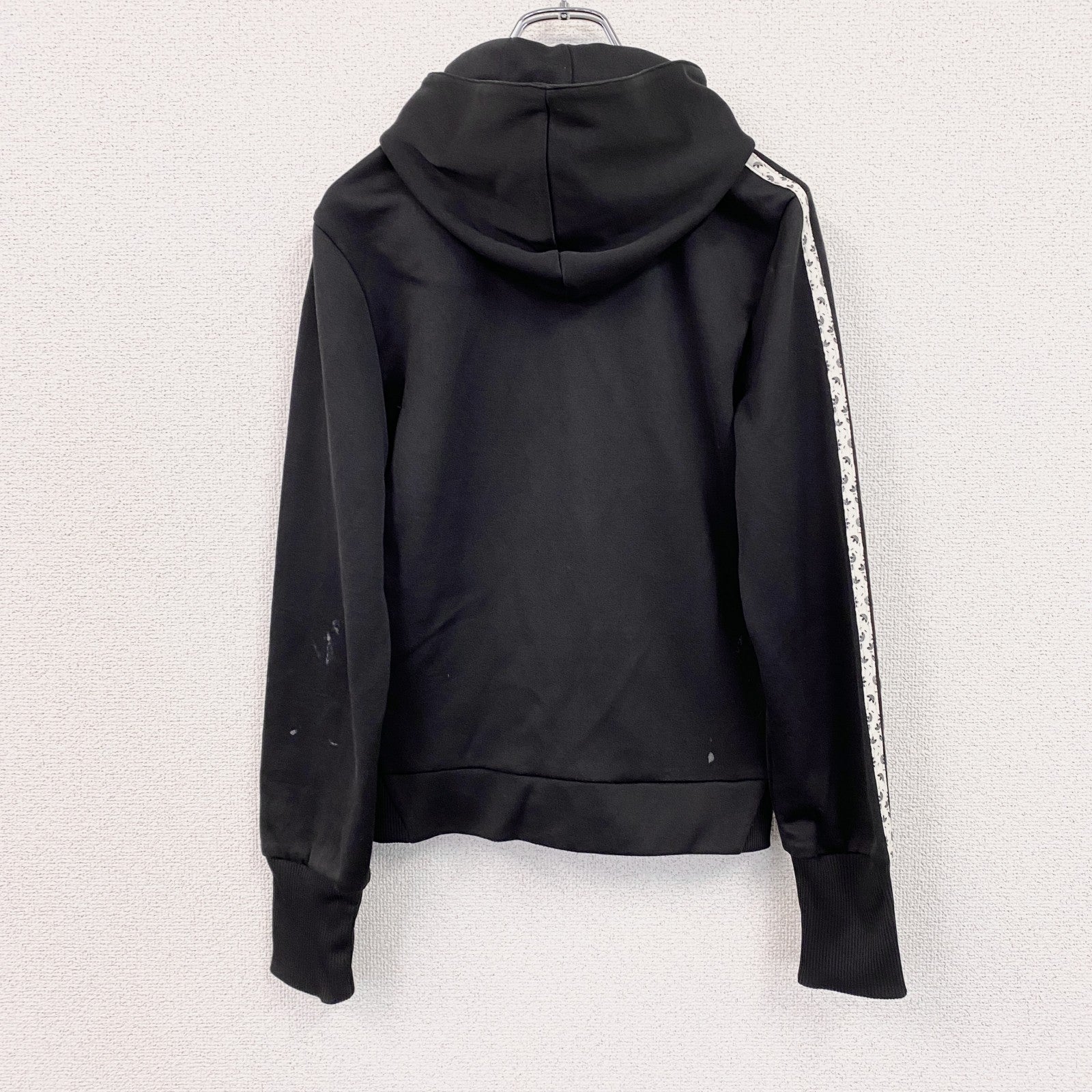 adidas　アディダス　フルジップジャージ　スウェットパーカー/フーディー　黒　ブラック　38サイズ