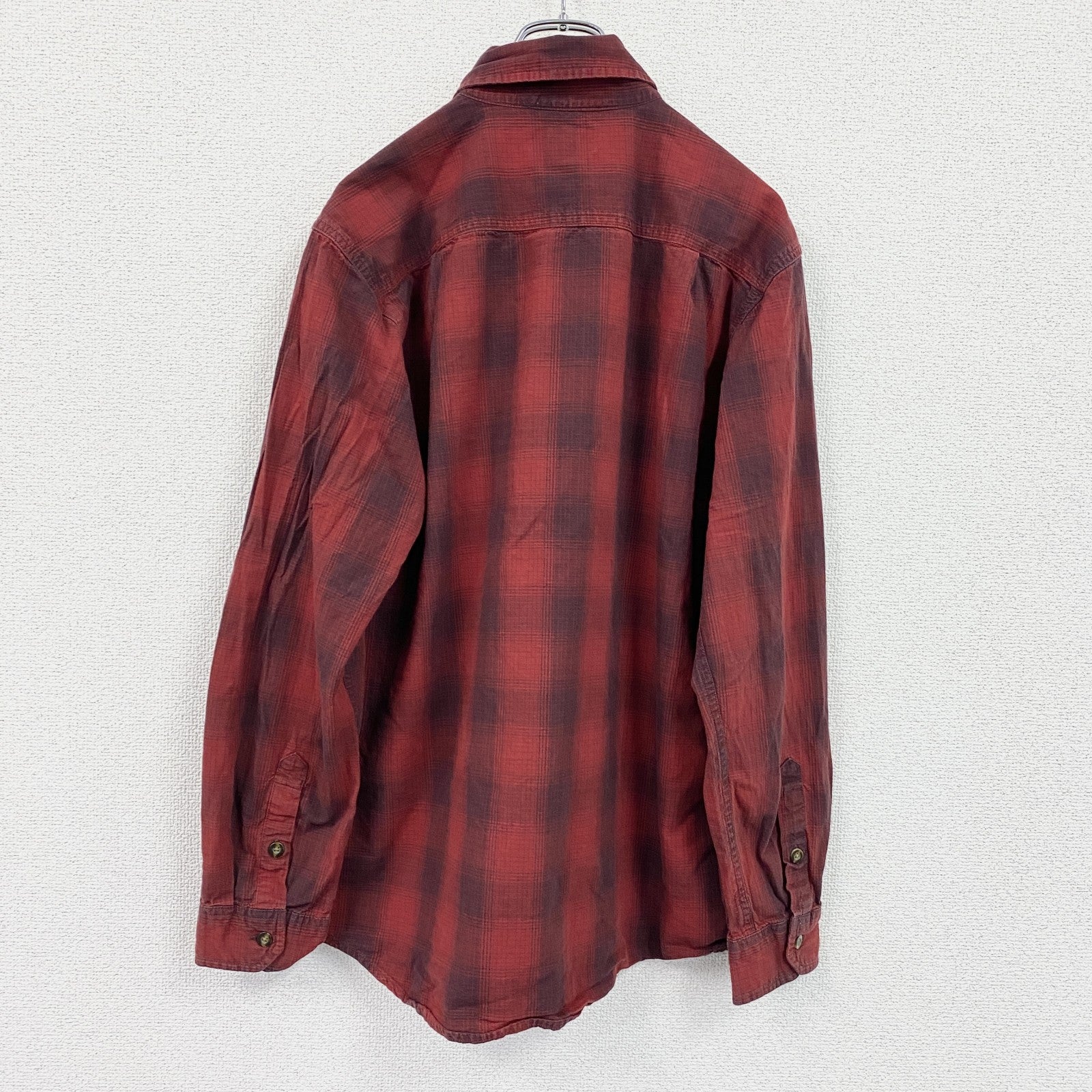 Carhartt　カーハート　長袖ボタンダウンシャツ　チェックシャツ　赤　レッド　Mサイズ