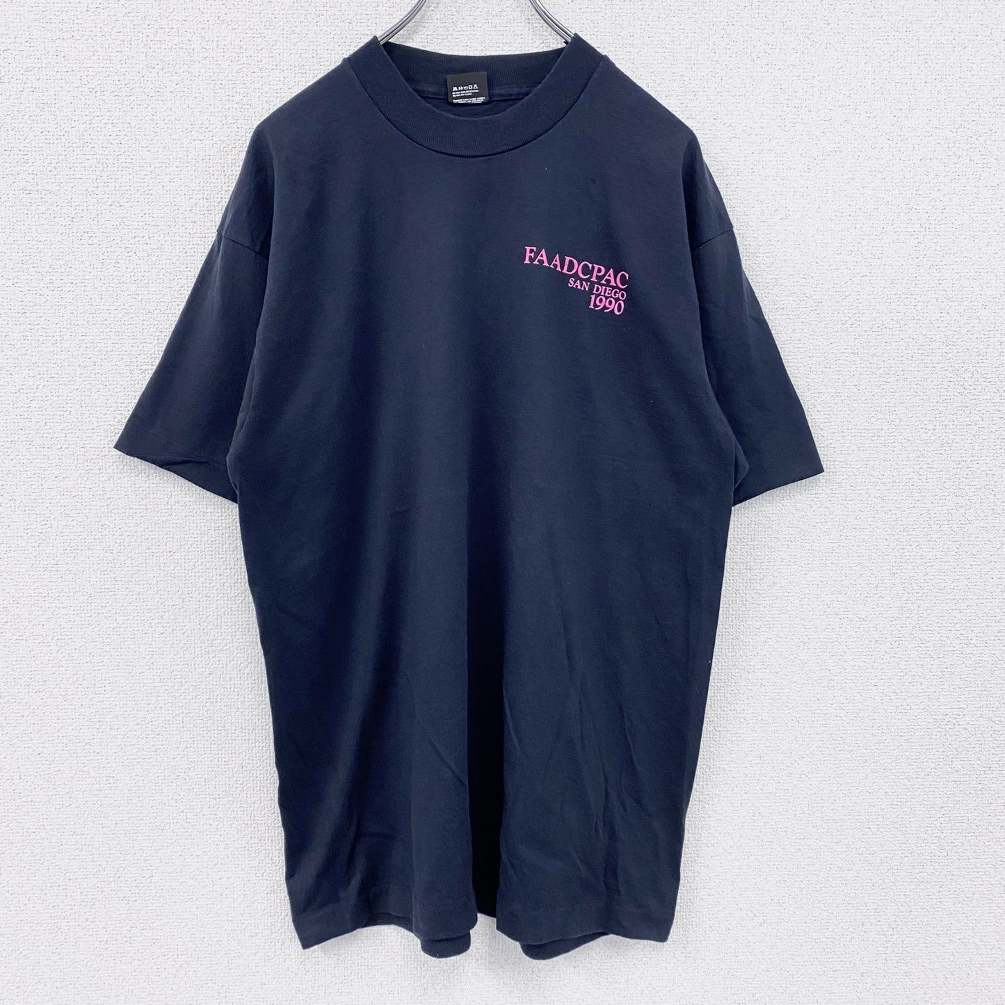 90s　SCREEN STARS　半袖プリントTシャツ　シングルステッチ　ヴィンテージ　黒　ブラック　XLサイズ