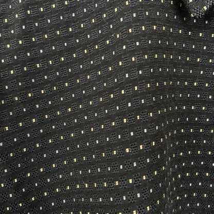 古着 used　bar　FULINYOFF　長袖柄シャツ　襟付き　総柄　個性的　レトロデザイン　ネイビー　紺　XLサイズ　
