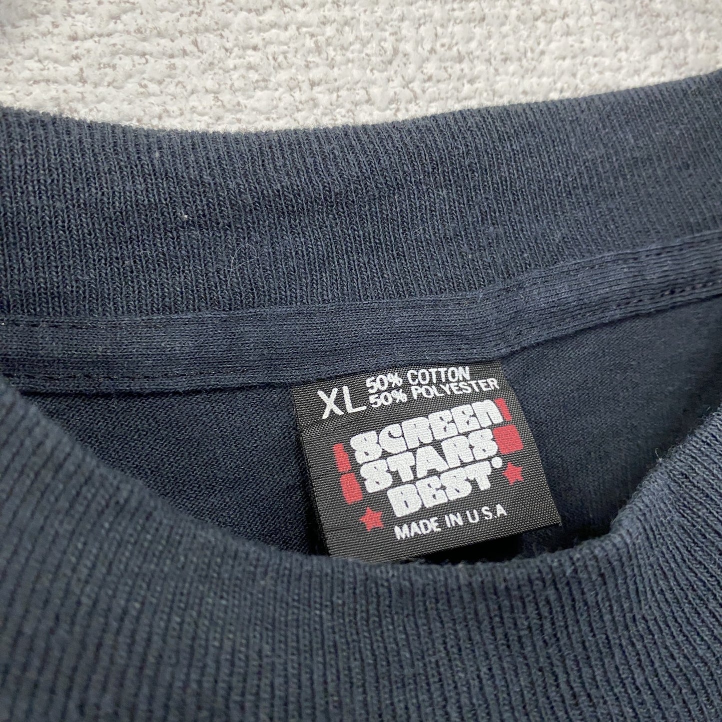 90s　SCREEN STARS　半袖プリントTシャツ　シングルステッチ　ヴィンテージ　黒　ブラック　XLサイズ