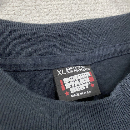 90s　SCREEN STARS　半袖プリントTシャツ　シングルステッチ　ヴィンテージ　黒　ブラック　XLサイズ