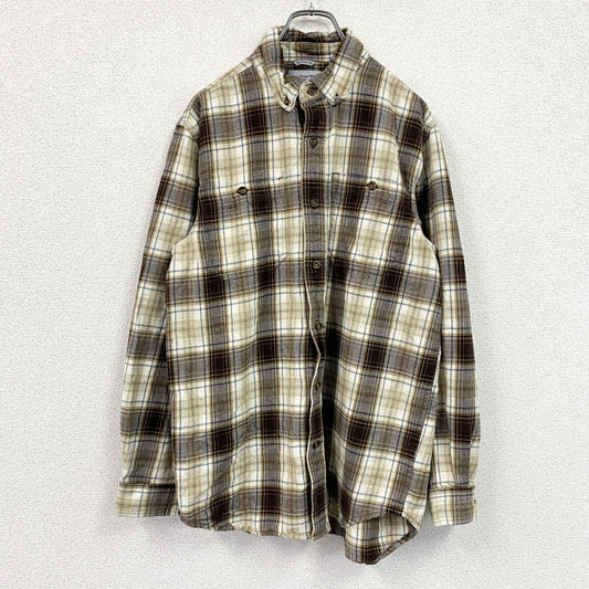 Carhartt　カーハート　長袖ネルシャツ　チェックシャツ　ボタンダウンシャツ　ベージュ　Ｍサイズ