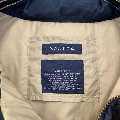 NAUTICA　ノーティカ　ダウンコート　ダウンジャケット　ダウン80％　紺　ネイビー　Lサイズ