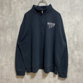 古着 used　artisans　長袖ハーフジップスウェット　トレーナー　ワンポイント刺繍　黒　ビッグシルエット　XLサイズ