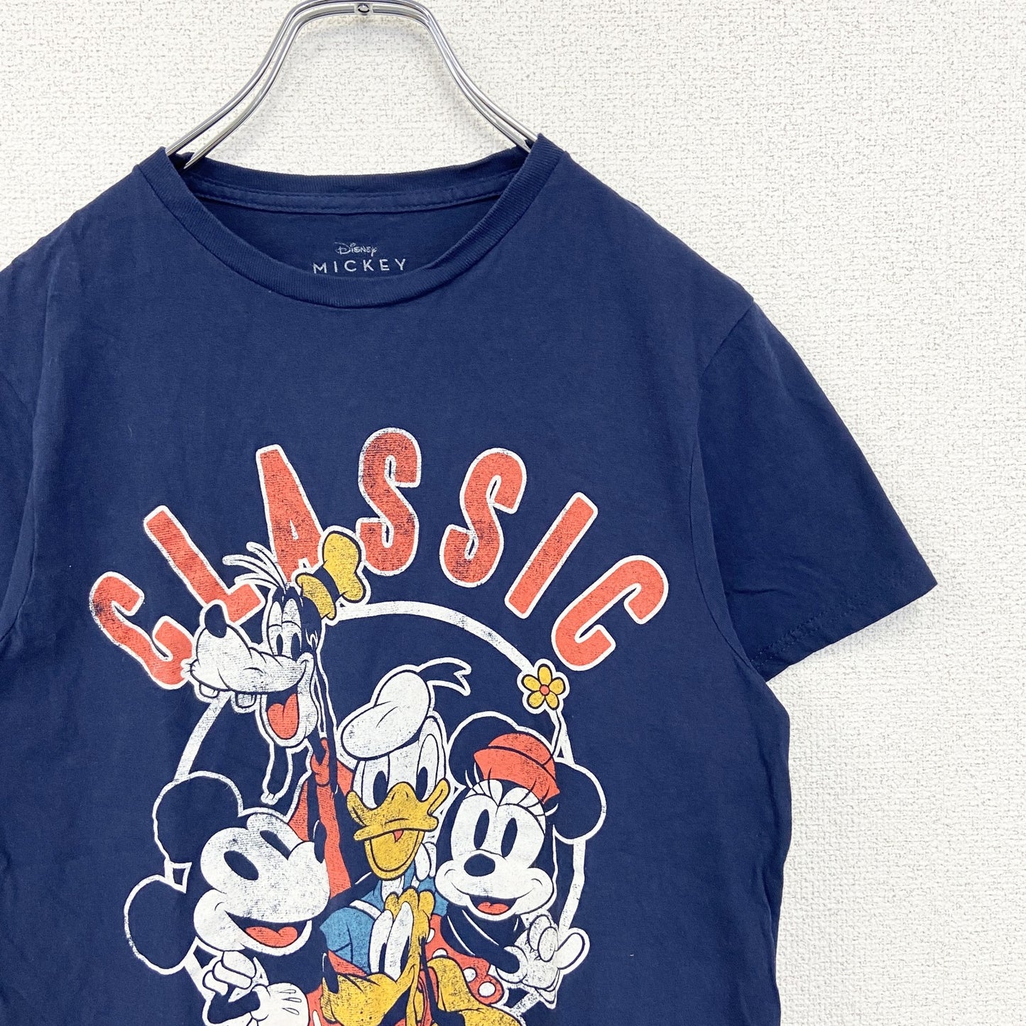 古着 used　Disney ディズニー　半袖ビックプリントTシャツ　キャラクター　クラシック　クルーネック　レトロ　Sサイズ