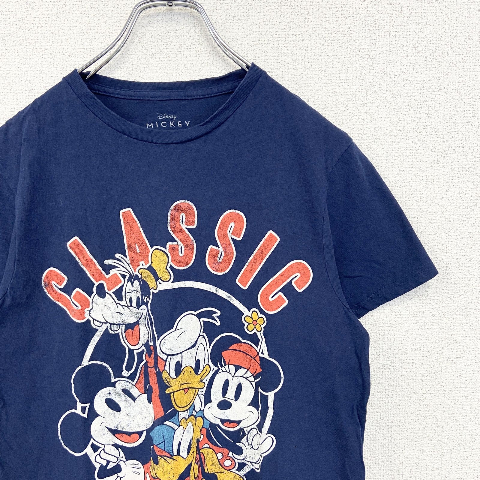 古着 used　Disney ディズニー　半袖ビックプリントTシャツ　キャラクター　クラシック　クルーネック　レトロ　Sサイズ