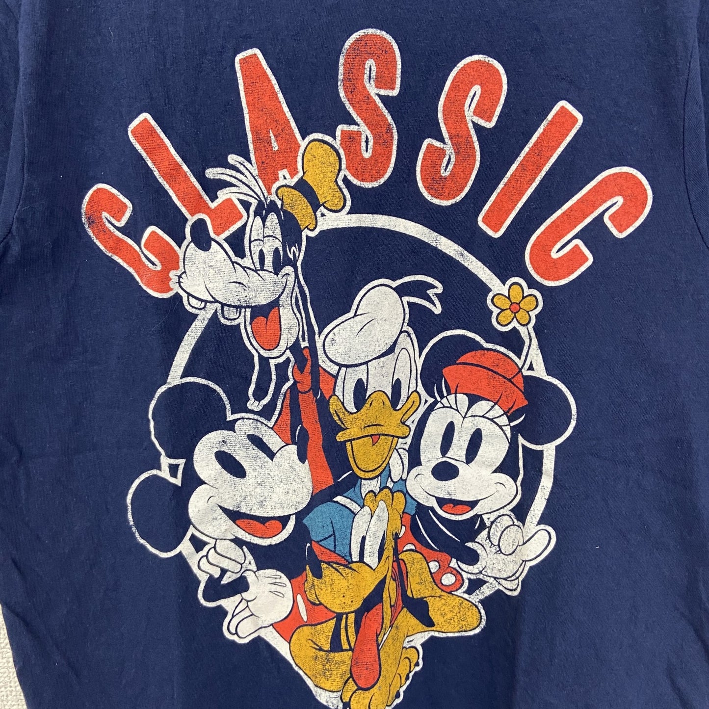 古着 used　Disney ディズニー　半袖ビックプリントTシャツ　キャラクター　クラシック　クルーネック　レトロ　Sサイズ
