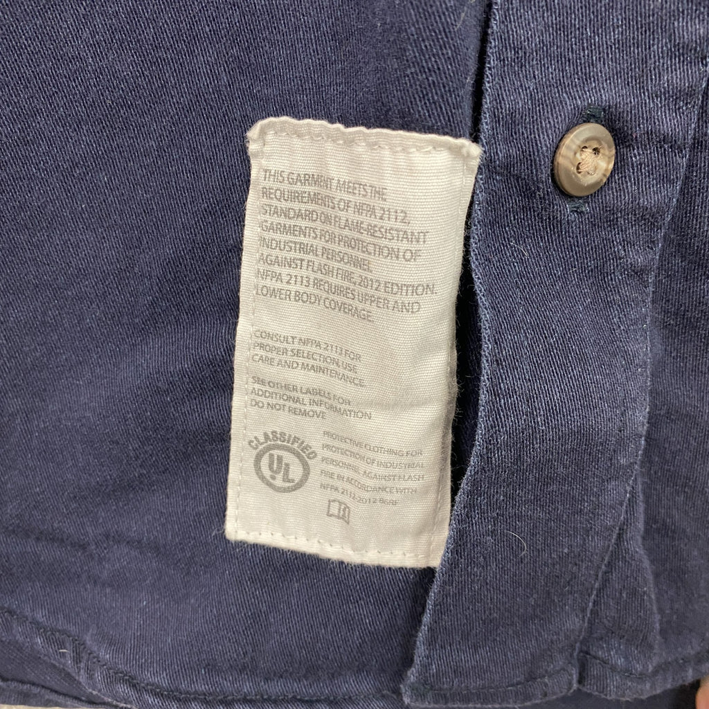 Carhartt　カーハート　長袖ワークシャツ　ボタンダウンシャツ　ワッペンカスタム　紺　ネイビー　Ｍサイズ