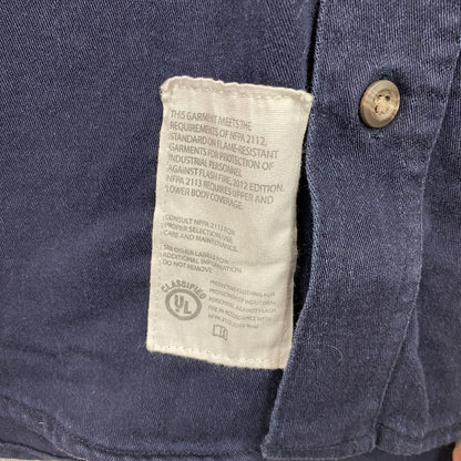 Carhartt　カーハート　長袖ワークシャツ　ボタンダウンシャツ　ワッペンカスタム　紺　ネイビー　Ｍサイズ