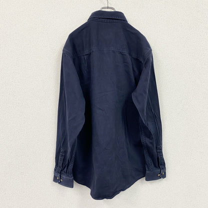 Carhartt　カーハート　長袖ワークシャツ　ボタンダウンシャツ　ワッペンカスタム　紺　ネイビー　Ｍサイズ