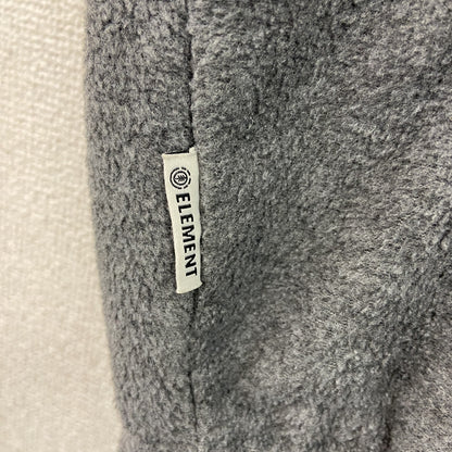 ELEMENT　エレメント　リバーシブルフリースベスト　フルジップベスト　刺繍ロゴ　ワンポイント　灰色　グレー