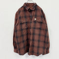Carhartt　カーハート　長袖ネルシャツ　チェックシャツ　ダブルポケットシャツ　茶色　ブラウン　XLサイズ