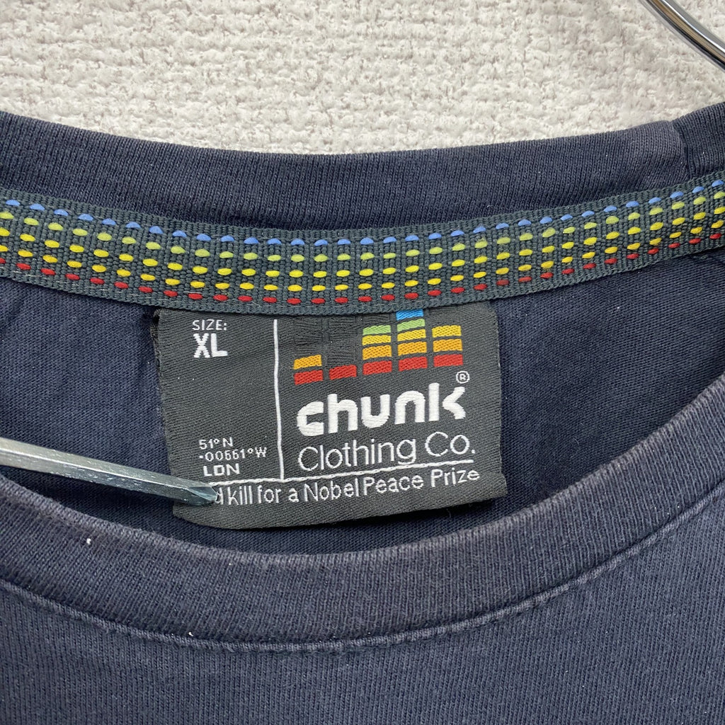 Chunk Clothing Co.　半袖アニマルTシャツ　犬　バイク　紺　ネイビー　XLサイズ