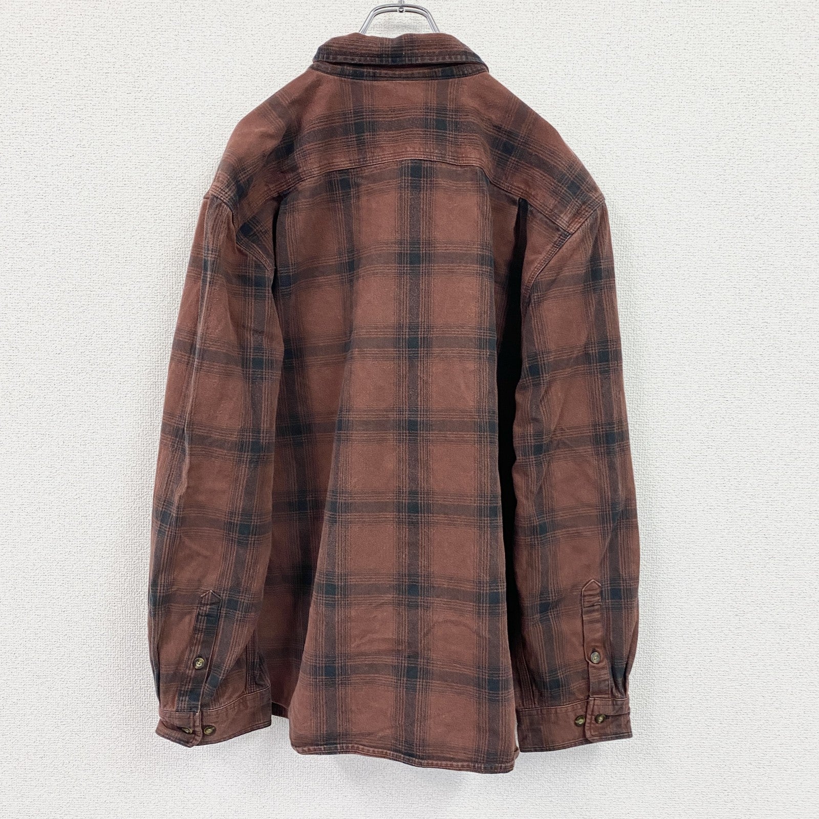 Carhartt　カーハート　長袖ネルシャツ　チェックシャツ　ダブルポケットシャツ　茶色　ブラウン　XLサイズ