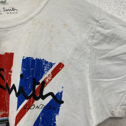 Paul Smith　ポール・スミス　半袖プリントTシャツ　ユニオンジャック　白　ホワイト　Lサイズ