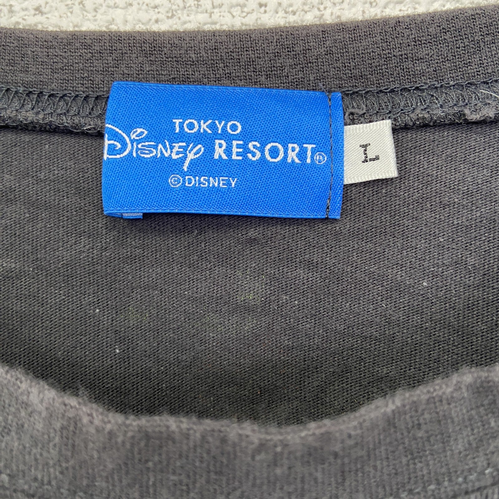 古着 used　Disney　ディズニー　半袖プリントTシャツ　東京ディズニーリゾート　ハロウィン　クルーネック　グレー　Lサイズ
