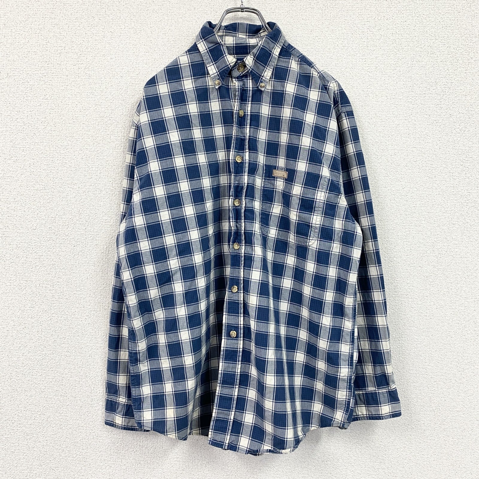 Carhartt　カーハート　長袖ボタンダウンシャツ　チェック柄　青　ブルー　Mサイズ