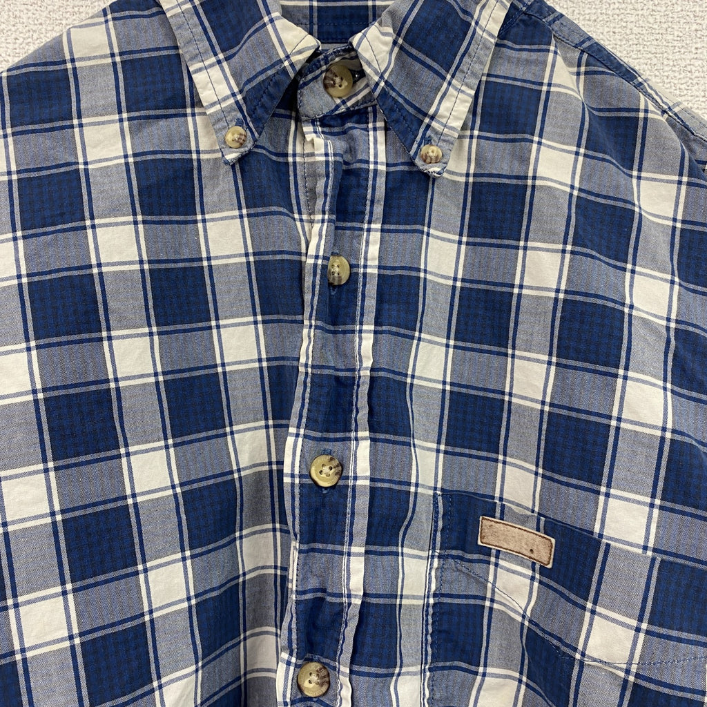 Carhartt　カーハート　長袖ボタンダウンシャツ　チェック柄　青　ブルー　Mサイズ