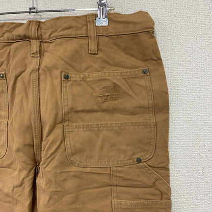ノーブランド　ダブルニーペインターパンツ　ダックパンツ　ジップフライ　キャメル