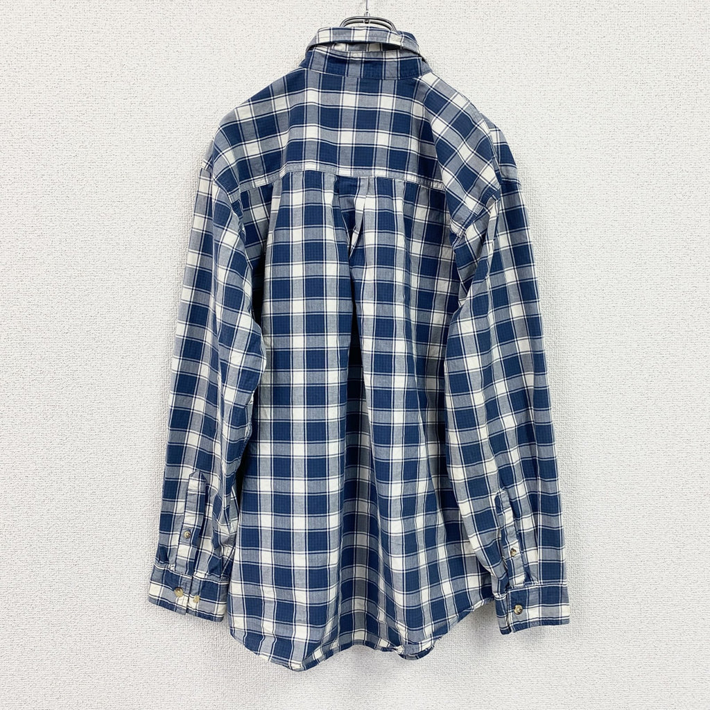 Carhartt　カーハート　長袖ボタンダウンシャツ　チェック柄　青　ブルー　Mサイズ