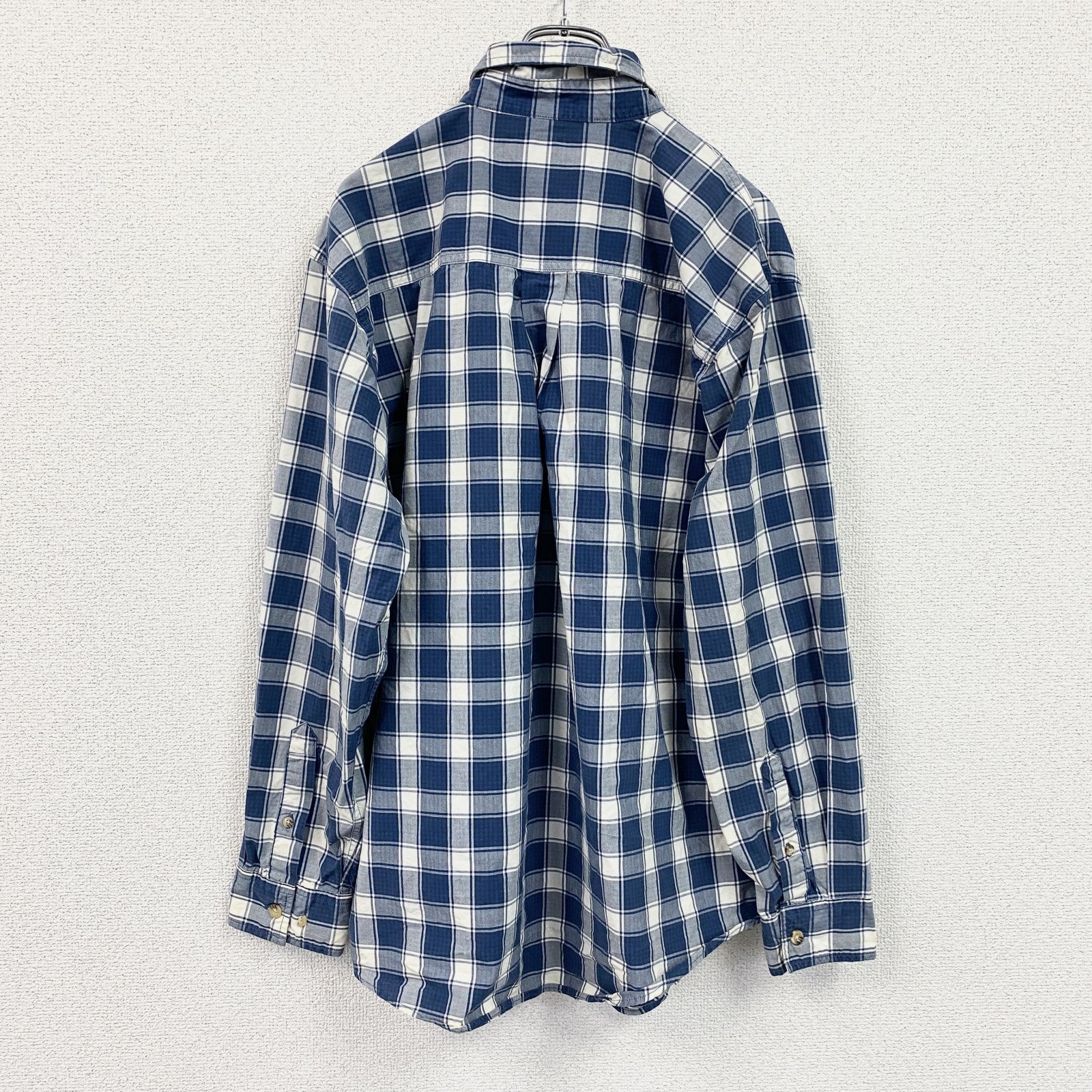 Carhartt　カーハート　長袖ボタンダウンシャツ　チェック柄　青　ブルー　Mサイズ