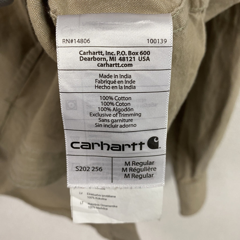 Carhartt　カーハート　長袖ワークシャツ　ボタンダウンシャツ　ダブルポケットシャツ　ベージュ　Mサイズ