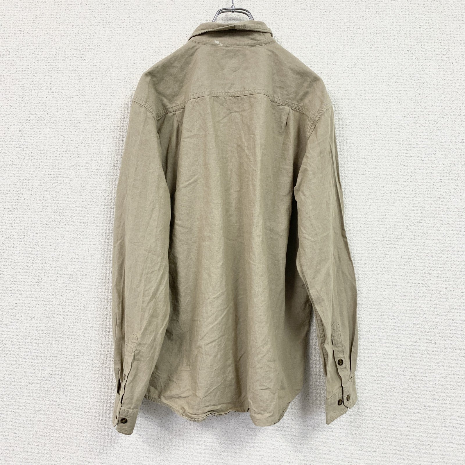 Carhartt　カーハート　長袖ワークシャツ　ボタンダウンシャツ　ダブルポケットシャツ　ベージュ　Mサイズ