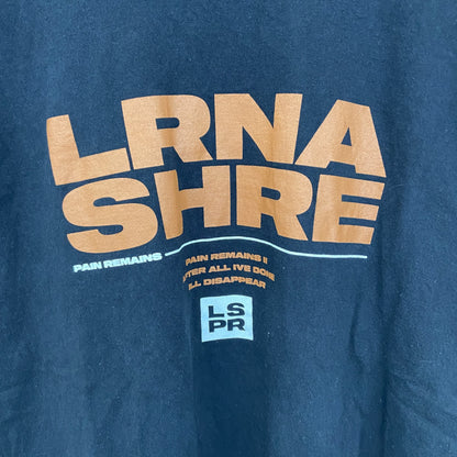 古着 used　champion チャンピオン　半袖バンドTシャツ　バックプリント　ローナ ショア　黒　クルーネック　Lサイズ