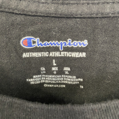 古着 used　champion チャンピオン　半袖バンドTシャツ　バックプリント　ローナ ショア　黒　クルーネック　Lサイズ