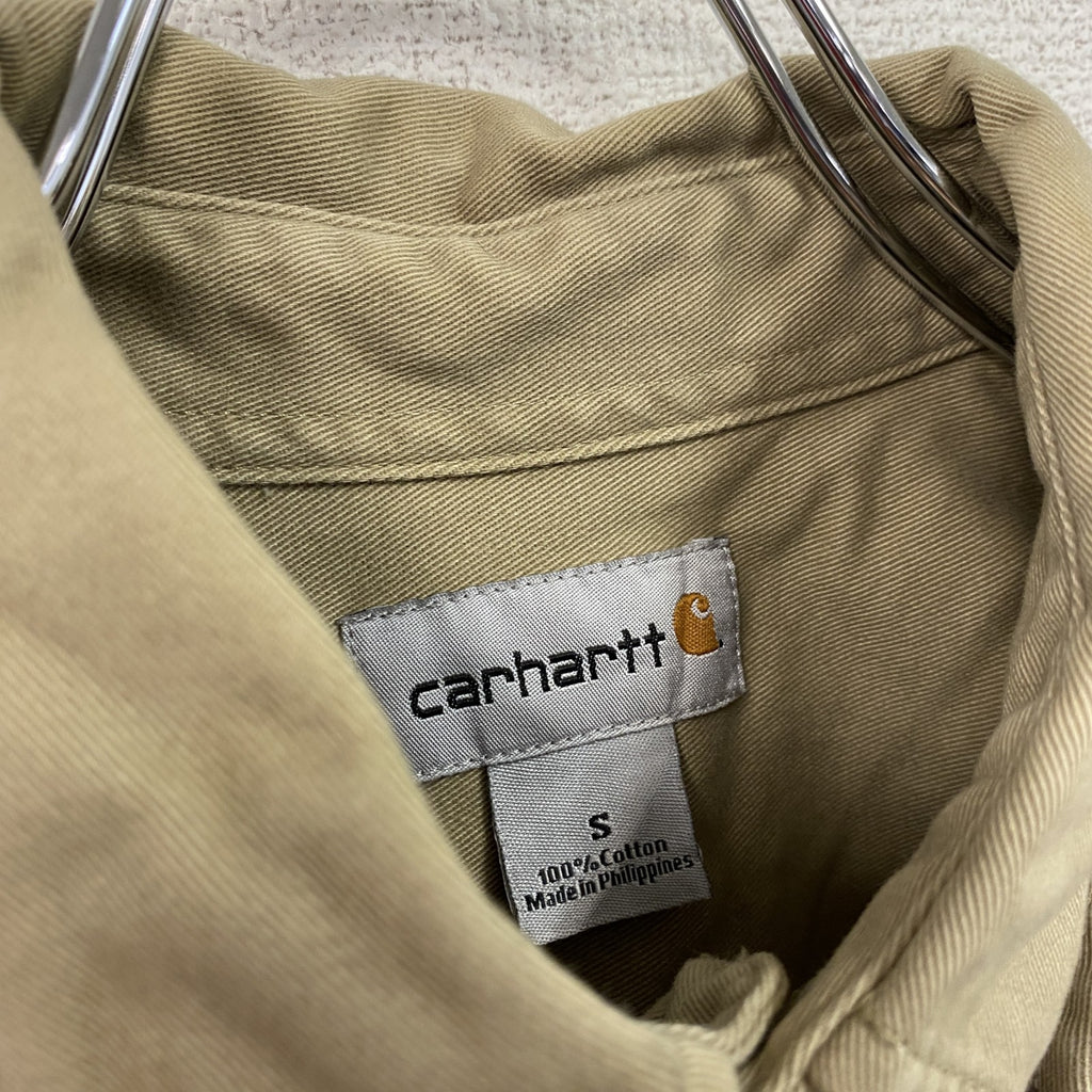 Carhartt　カーハート　長袖ワークシャツ　ボタンダウンシャツ　ダブルポケットシャツ　ベージュ　Sサイズ
