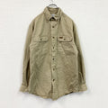 Carhartt　カーハート　長袖ワークシャツ　ボタンダウンシャツ　ダブルポケットシャツ　ベージュ　Sサイズ