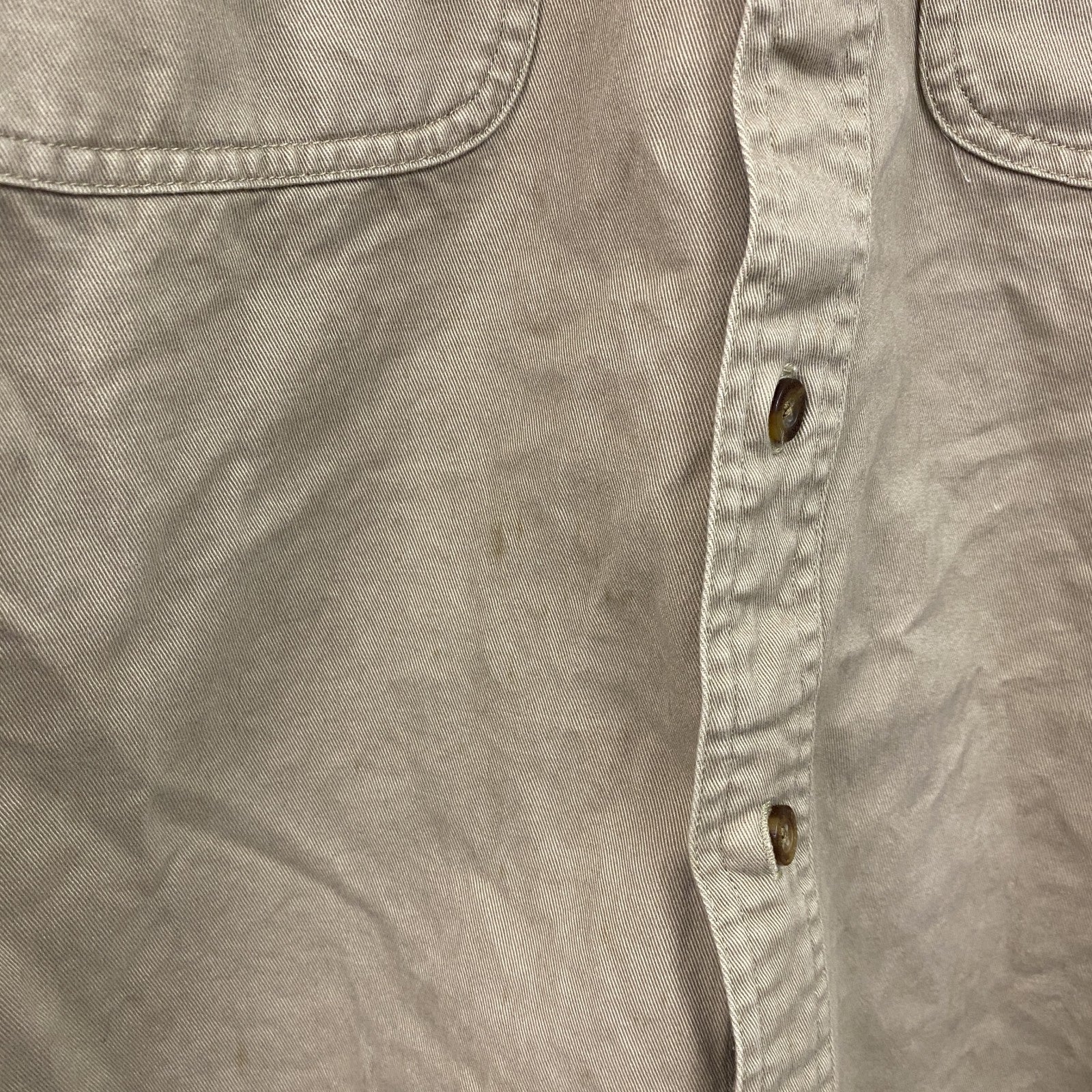 Carhartt　カーハート　長袖ワークシャツ　ボタンダウンシャツ　ダブルポケットシャツ　ベージュ　Sサイズ