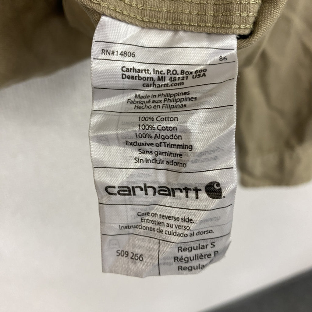 Carhartt　カーハート　長袖ワークシャツ　ボタンダウンシャツ　ダブルポケットシャツ　ベージュ　Sサイズ