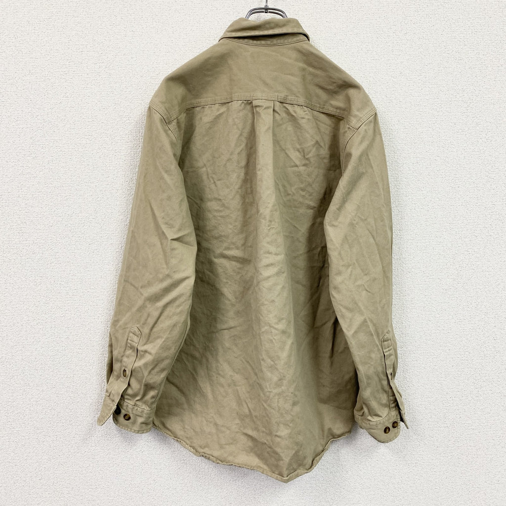 Carhartt　カーハート　長袖ワークシャツ　ボタンダウンシャツ　ダブルポケットシャツ　ベージュ　Sサイズ